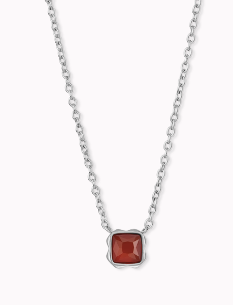 Coeur de Lion Silver Necklace Red Agate - January